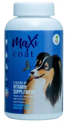 Maxi coat ผลิตภัณฑ์เสริมอาหารบำรุงขนดูแลสุขภาพผิวสำหรับสุนัขโต