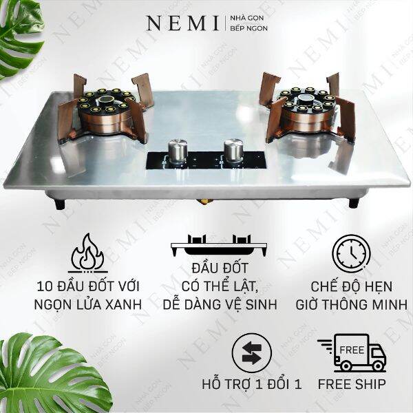 Bếp Gas Đôi Âm Dương Gz599 Thông Minh Chất Liệu Inox Nấu Ăn Tiết Kiệm