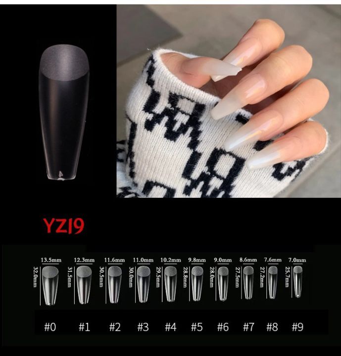 บัลเลท์-หยดน้ำ-เล็บปลอม-เล็บพีวีซี-เล็บตะไบโคน-500ชิ้น-fake-nail-water-drop-nail-tips