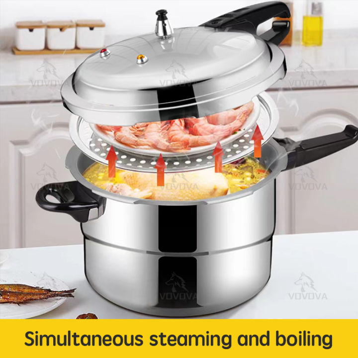 Stovetop Pressure Cooker Portable Multifunction 5.5L Capacity