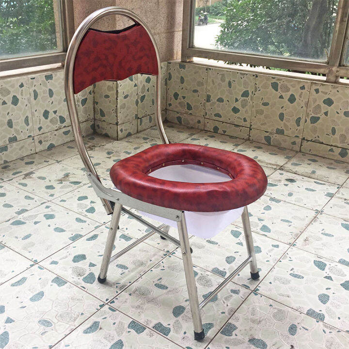 Soft Stainless Steel Foldable Mobile Toilet Chair Pregnant Women