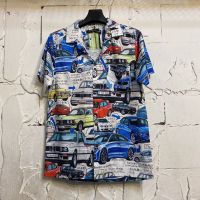 เสื้อฮาวายลายรถ BMW hawaii ไซส์ m l xl 2xl 3xl 4xl ผ้าไหมซาตินอิตาลี่?% ผ้านิ่มสวมใส่สบายไม่ร้อน ใส่ได้ทั้งชายและหญิง