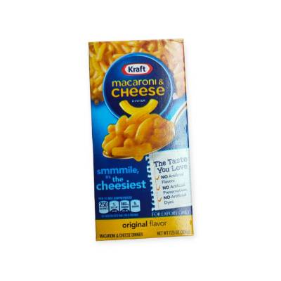 Kraft Macaroni&amp;Cheese Dinner Original Flavor 206 g.มะกะโลนี แอนด์ ชีส ดินเนอร์ ออริจินัล เฟลเวอร์ มะกะโรนีพร้อมซองบรรจุผงเครื่องปรุงรสชีส 206กรัม