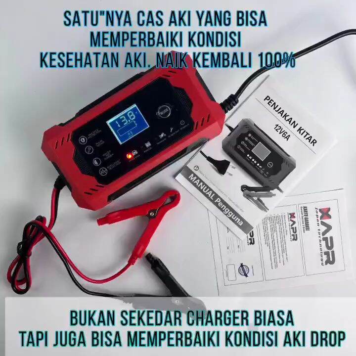 ASLI 6A cas aki charger APR JAPAN digital fast charging mobil motor