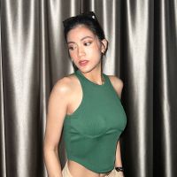 เสื้อแขนกุด เข้ารูป / Classic crop-top (Green) / Foundainty.bkk