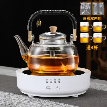 Glass Loop-Handled Teapot Electric Ceramic Stove Cooking Teapot Heating  Kettle Household Clay Pot Tea Set