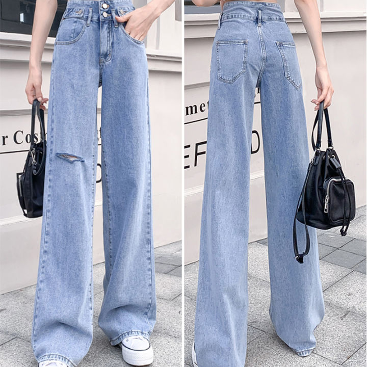 Ripped Jeans Women's Thin 2023 New Summer High Waist Loose Slimming ...