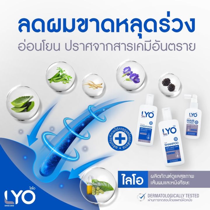 lyo-ไลโอ-ครีมนวดผม-lyo-conditioner-ลดผมร่วง-เสริมรากผมใหม่-ชะลอผมหงอก-ฟื้นฟูผมเสียผมแตกปลาย