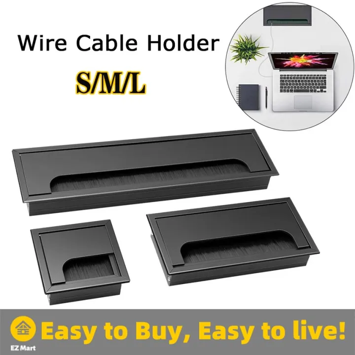 Aluminum Alloy Table Threading Box 80mm with Brush Cable Threading Box