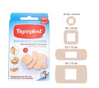 พลาสเตอร์กันน้ำ สีเนื้อ คละขนาด Tigerplast 15 แผ่น