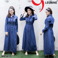 แม๊กซี่เดรสยีนส์ แซกยีนส์ เดรสยีนส์ ชุดยีนส์ยาว Dress Jeans Leonine NO5615