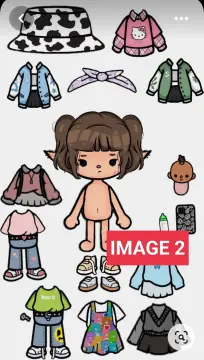 Toca Boca Printable Paper Doll Dress up Doll Customizable 