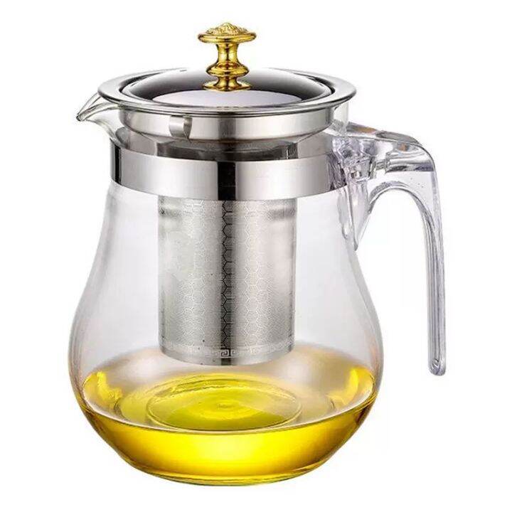 Heat-Resistant Glass Teapot 350-500ML with Filter - Household Kettle ...