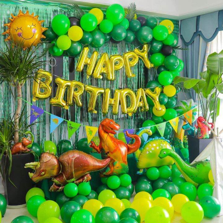 Cod】113Pcs Dinosaur Theme Birthday Decoration Set Dinosaur Foil Balloons +Banner+Rain Silk Curtain+Latex Balloon Set Party Decoration Balloon Jungle  40 Inch Large Aluminum Film Balloon Set Balloons For Birthday Party  Decorations | Lazada Ph