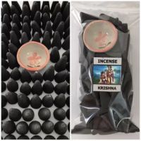 ธูปหอม กำยาน ธูปบูชาเทพ สีดำ กลิ่น 100 ชิ้น กลิ่นกฤษณา  Incense Cone Krishna Scent Aroma แถมฟรี ถ้วยใส่ธูปคละแบบ 1 ใบ