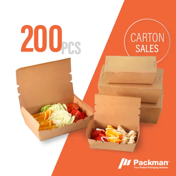 CARTON SALES! KRAFT BOX TAKEAWAY LUNCH BOX LUNCHBOX KRAFT LUNCH BOX