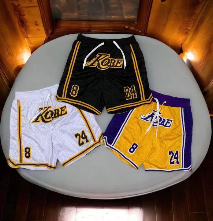 Lakers justdon shorts high quality thick fabric