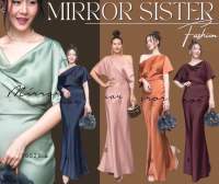 ?️Mirrorsister #10525.8 เดรสยาวดีไซน์หรูหรา เดรสซาติน เรียบหรู ชุดออกงาน เพื่อนเจ้าสาว ชุดราตรี