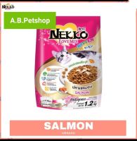 อาหารลูกแมว NEKKO love mix kitten ชนิดเม็ด สูตรแซลมอน ขนาด 1.2 kg