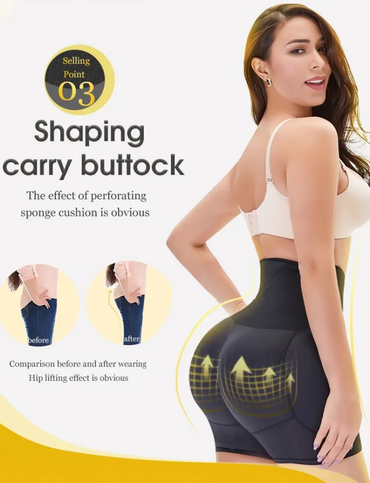 High Waist Trainer Body Shaper Padded Panty Buttock Booty Hip