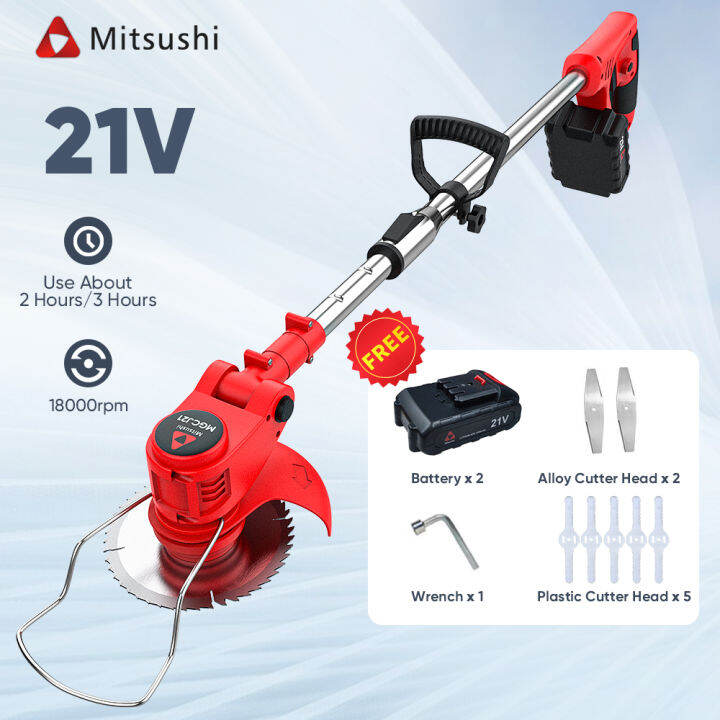 Cordless Grass Trimmer Mitsushi MGCJ21 21V Electric Brush Grass Cutter