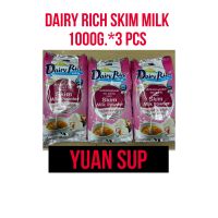 Dairy Rich Skim Milk หางนมผงแดรี่ริชสำหรับเบเกอรี่และเครื่องดื่ม Pack 3 Pcs.