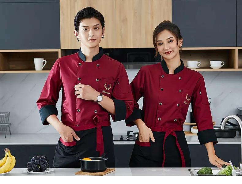 Women Chef Uniform Uniform Promotion Cotton Men Accessories Broadcloth New  Long Sleeved Autumn And Winter Kitchen…