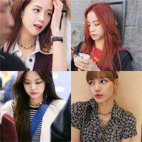 สร้อยคอ โช๊คเกอร์รูปยิ้ม น่ารักสดใส แบบสาวๆ black pink ใส่