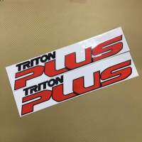 ?สติกเกอร์  TRITON PLUS งานสกีน ใส่รถ มิตซู ไททัน ปี 2019 สีแดง ขนาดเท่ากับของเดิมที่มากับรถ *ราคาแพ็คคู่ 2ชิ้น