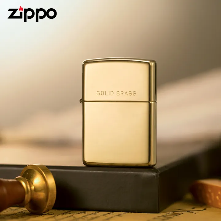 Zippo High Polish Solid Brass Windproof Pocket Lighter Zippo 254（Lighter Without Fuel Inside