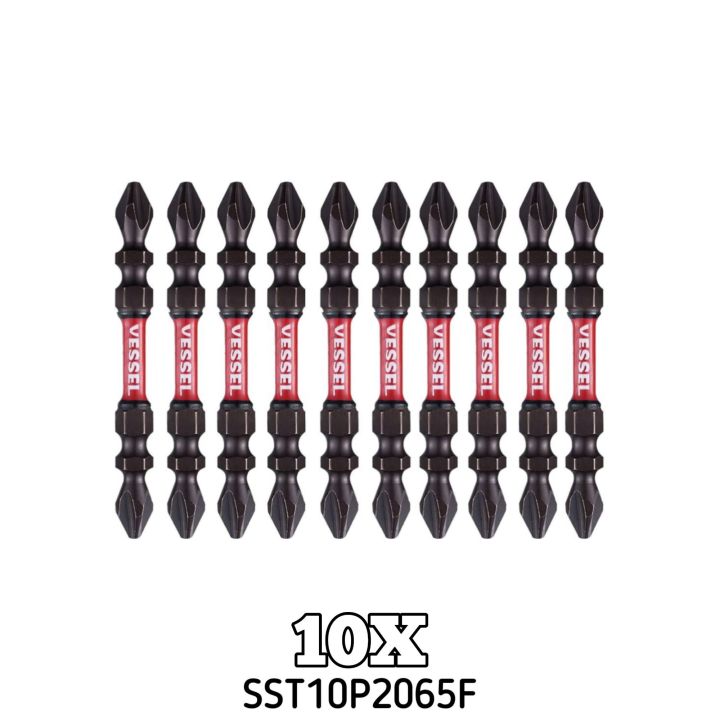 แพคx10-vessel-no-sst10p2065f-110f-ดอกไขควงแฉกสองหัว-ph2-made-in-japan