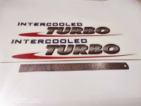 สติ๊กเกอร์ดั้งเดิมข้างประตู INTERCOOLER TURBO NISSAN FRONTIER 1ชุดมี2ชิ้น