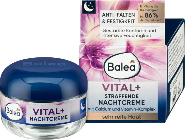 Balea Vital อายุ 50 ปีขึ้น Balea ครีมกลางคืน ครีมบำรุงผิว Balea Vital  Firming Night Cream ครีมเยอรมันแท้ ขนาดกระปุก 50 กรัม | Lazada.Co.Th