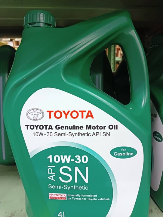 น้ำมันเครื่องโตโยต้า-toyotaกึ่งสังเคราะห์-10w-30sn-เบนซิน-4-ลิตรแท้