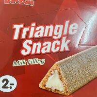 ขนมอบกรอบสอดไส้ครีม รสนมตราไตรแองเกิ้ล Triangle Snack 1กล่องมี24ชิ้น