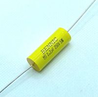 Capacitor 
ยี่ห้อ BENNIC 
หางหนู 
สีเหลือง 
ค่า 2.2uF 250V.