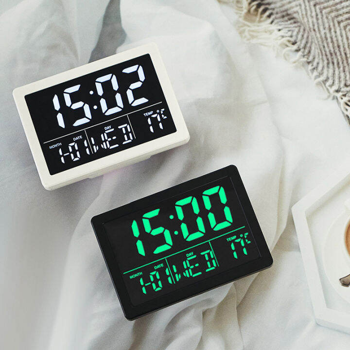 Digital Alarm Clock Large Screen LED Clock Date Temperature Display