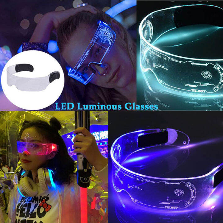 LED Luminous Glasses LED Neon Glasses Electronic Colorful Luminous ...