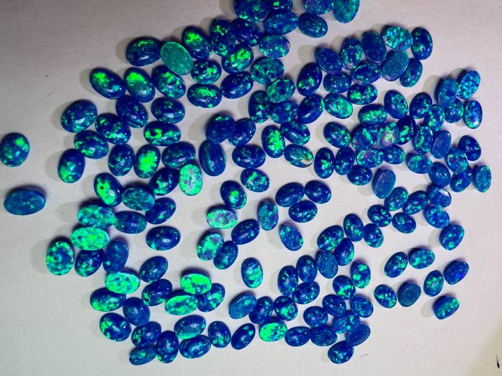 opal-lab-made-peacock-blue-color-โอปอล-สีขาว-6x4-มม-shape-oval-synthetic-opal-โอปอสังเคราะห์-lab-made-opal-oval-white-6x4-mm-10-pcs