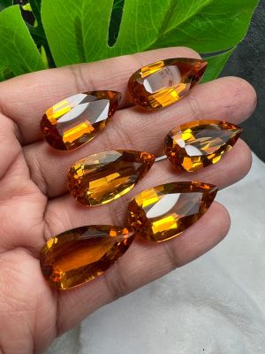 ซิทริน สำหรับงาน เครื่องประดับ LAB CITRINE MADERA CRYSTAL 13x25 มิลลิเมตร พลอย LAB MADE 100%. ราคาเป็น 2 เม็ด