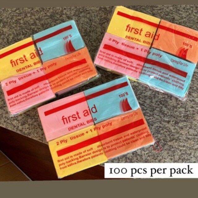 Dental Bib original First Aid brand 3 ply 100pcs per pack Lazada PH