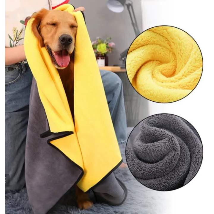WIGGLE WAG Pet Towel Soft Microfiber Towel Strong Absorbing Water Dog