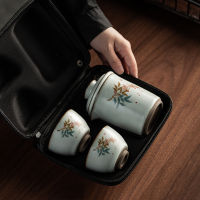 ชุดน้ำชากังฟูสำหรับชงชา2คน2คน1กา1ถ้วยสไตล์ญี่ปุ่นชุดเล็กกระเป๋าเก็บของพกพาสะดวกสำหรับเดินทาง