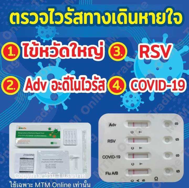 ชุดตรวจไข้หวัดใหญ่ab-rsv-covid-อะดีโนไวรัส-1กล่อง4ช่อง-จมูกทีเดียว-dexia-กล่องเขียว-ชุดทดสอบatk-ชุดตรวจrsv-5in1-4in1-3in1-influenza-rapidtest-ที่ตรวจไข้หวัดใหญ่-ที่ตรวจrsv