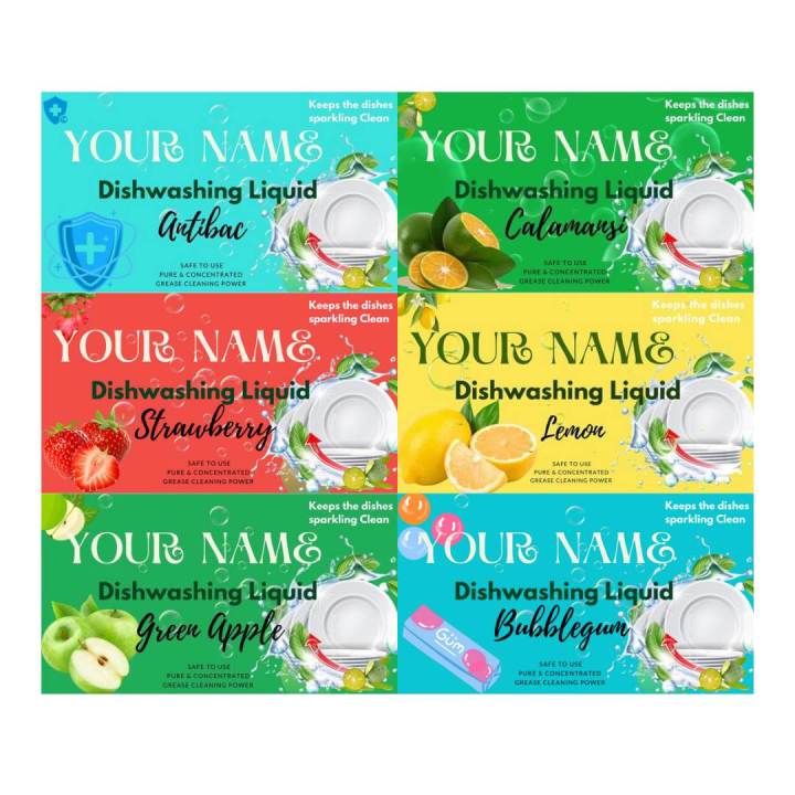 Sticker Label (Customized) for your DIY Dishwashing Liquid with your