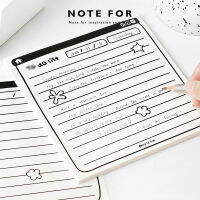 Note for บันทึกการถ่ายรายงานการศึกษาที่มีความสุขโน้ตบุ๊คนักเรียนธีมเรียบง่ายลายเส้นขาวดำสไตล์เกาหลี