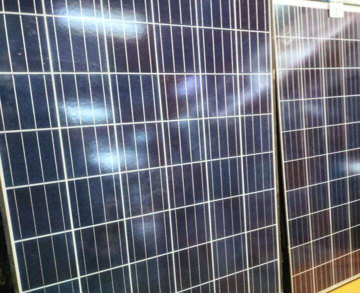 แผงโซล่าเซลล์solar-cell-แผงชนิด-โพลี-poly-285วัตต์-มือสองคุณภาพใหม่-ไฟออกเต็ม-ไม่มีรอยหอยทาก