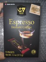 กาแฟสำเร็จรูปชนิดผง (ไม่ใช่ 3 in 1 )  Espresso G7 เข้มๆ เต็มๆ หอมๆ กับกาแฟ 1 กล่องบรรจุ 15 ซอง  นำเข้าจากเวียดนาม  แท้ 100% และมีอย.ไทย