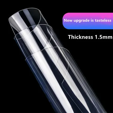 1.5mm CLEAR PLASTIC COVER SHEET Heavy duty PVC Roll Width 48