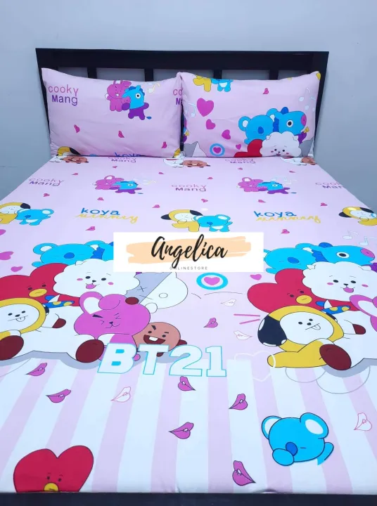 BTS Bedsheet Canadian Cotton with 2 Pillowcase Lazada PH